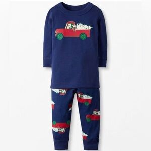 Hanna Andersson | Christmas Tree Mickey in Tow Truck PJs Pajamas 75cm 12-18m NWT